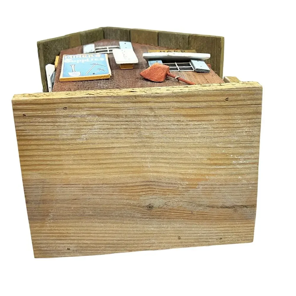 Vintage Wood Mining Town General Store Birdhouse 5x7x9